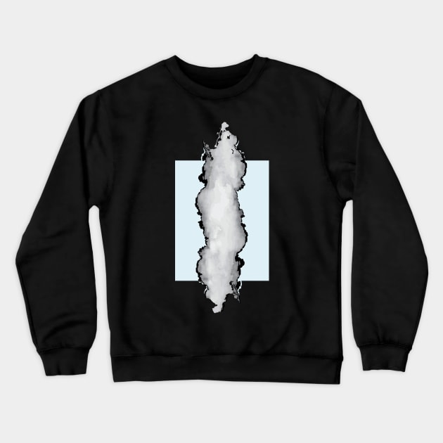 Light Blue Gray and Black Graphic Cloud Effect Crewneck Sweatshirt by fivemmPaper